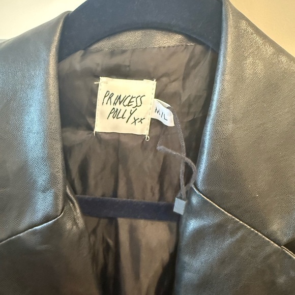 Princess Polly Faux Leather Black Jacket - Picture 3 of 6
